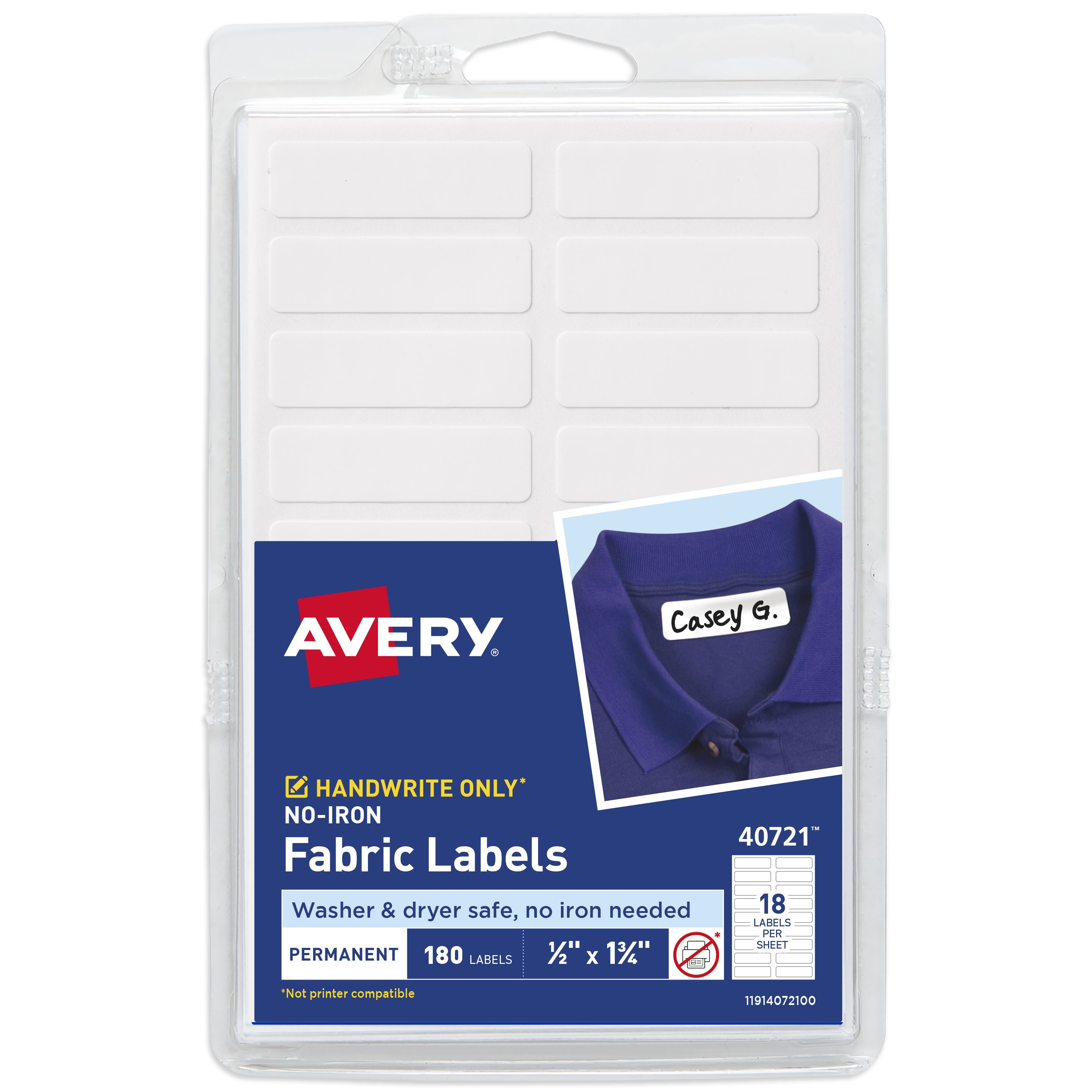 No-Iron Fabric Labels, 1/2